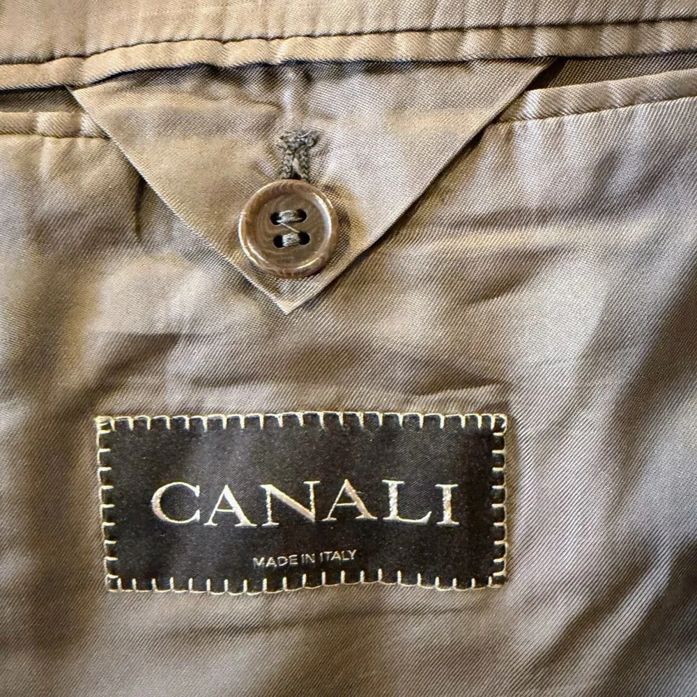 Canali Blazer 42L Gray 100% Virgin Wool Woolmark Sport Coat Made In Italy Cupro